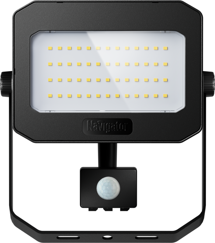 Прожектор светодиодный 95 200 NFL-05-50-4K-BL-D110-SNR-LED 50Вт 4000К IP65 6250лм с ИК датчиком движения черн. NAVIGATOR 95200