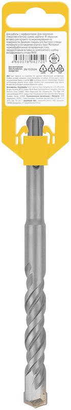 Бур по бетону SDS PLUS профи W-образная вставка двойная спираль 14х160мм FIT 32811