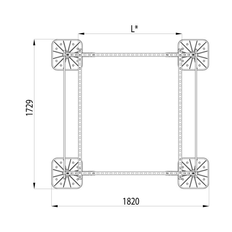 Конструкция опорная для установки оборудования TECHNORAPTOR FOOT 1500х1500 тип 2 HD КМ TR0232