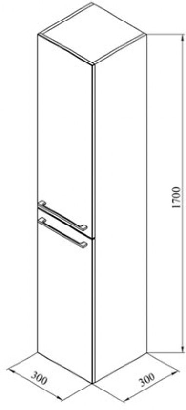 Шкаф-пенал для ванной De Aqua Токката 30 бежевый, с бельевой корзиной, левый
