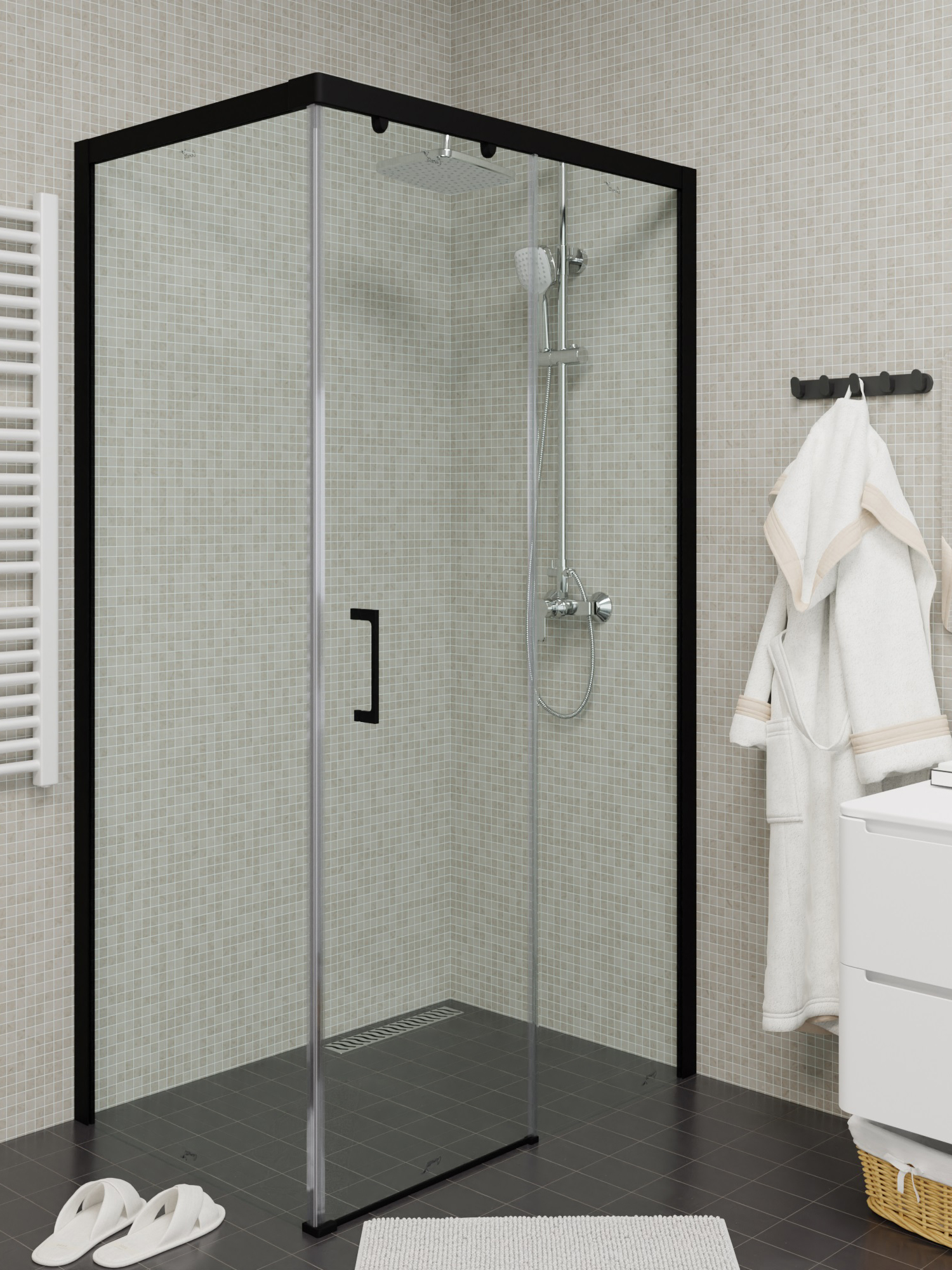 Ограждение VITO110B-R душевое Ceruttispa без поддона (80x110x195)