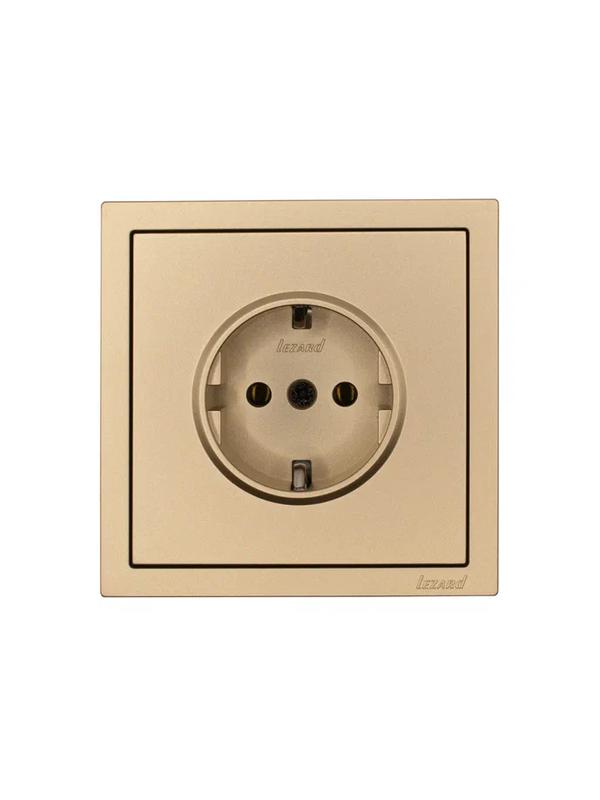 Розетка 1-мест. с/з ПБТ СП ZIMA IP20 10А безвинт. зажим зол. LEZARD 704-3688-122BQC