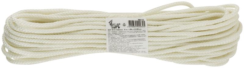 Фал капроновый плетеный 16-ти прядный с сердечником 6ммх20м р/н=450кгс КУРС 68416