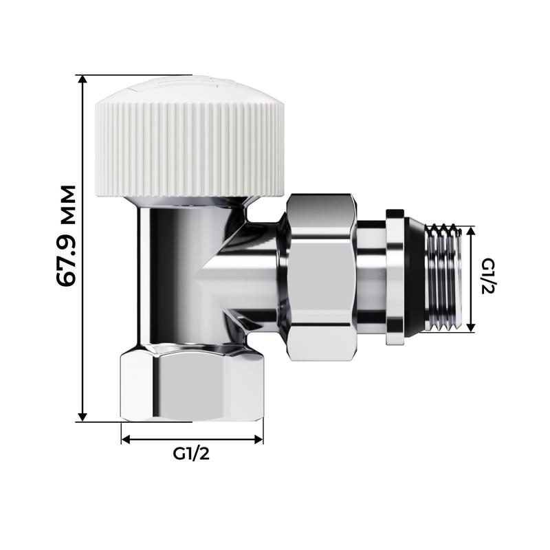 Набор термостатический угловой Design 1/2дюйм М30х1.5 хром Royal Thermo НС-1640380