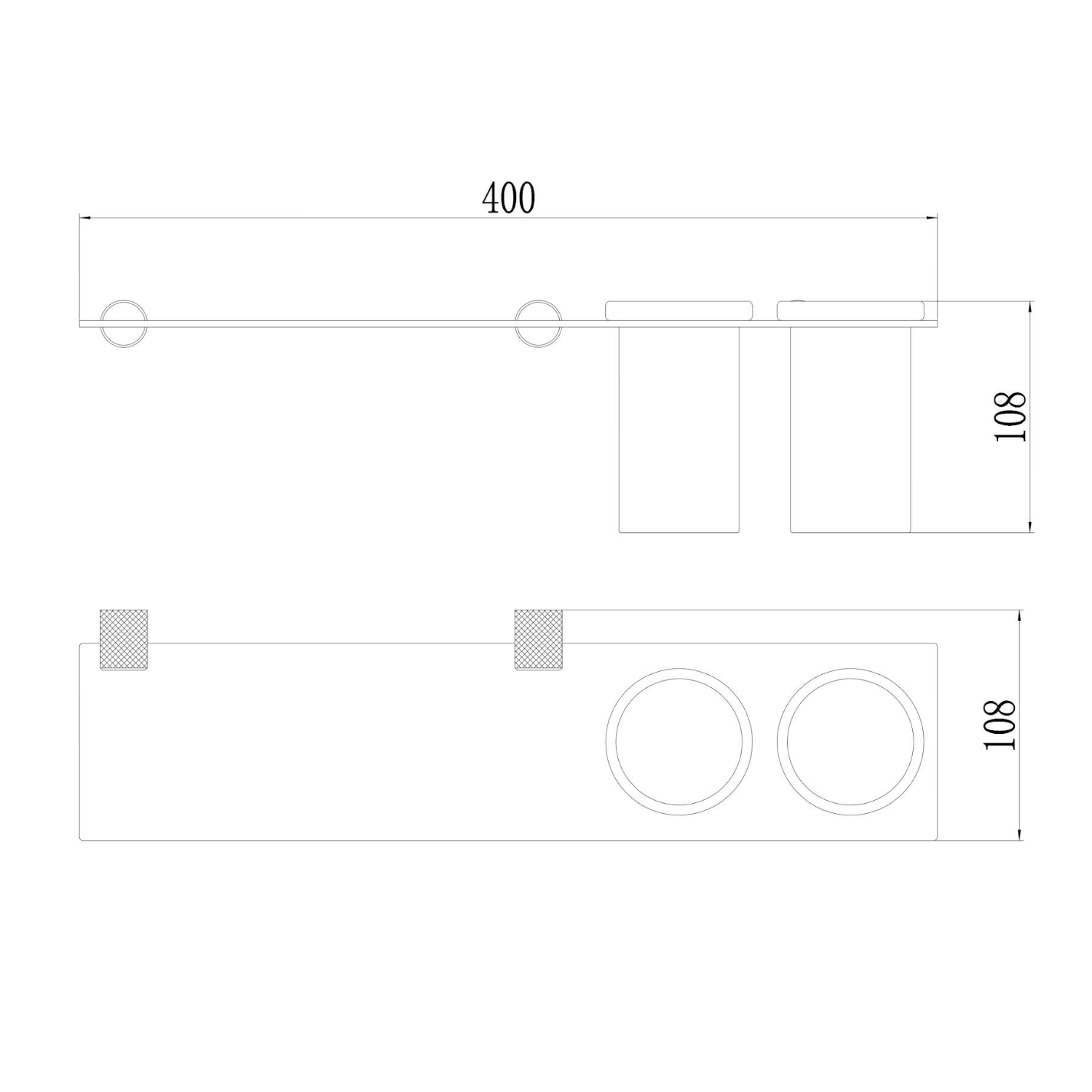 Стакан для ванной комнаты двойной Savol S-002168C, матовое золото