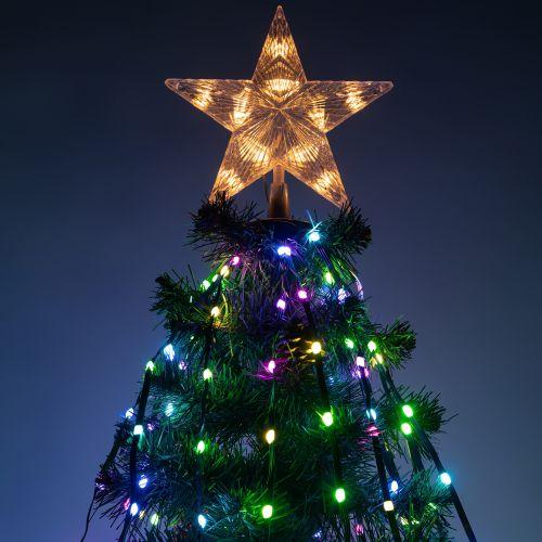 Гирлянда светодиодная "Нить со звездой на елку" 1.5м RGB управление через мобильное приложение ERASG -03 Эра Б0060434