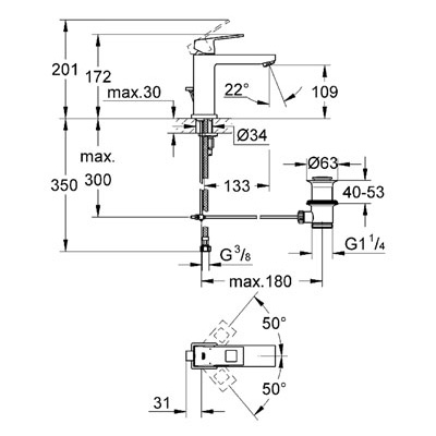 Смеситель Grohe Eurocube 23445000 для раковины