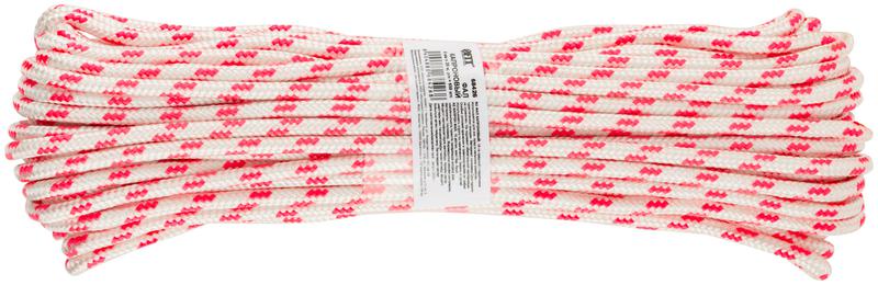 Фал капроновый плетеный 16-ти прядный с сердечником 6ммх20м р/н=700кгс FIT 68426