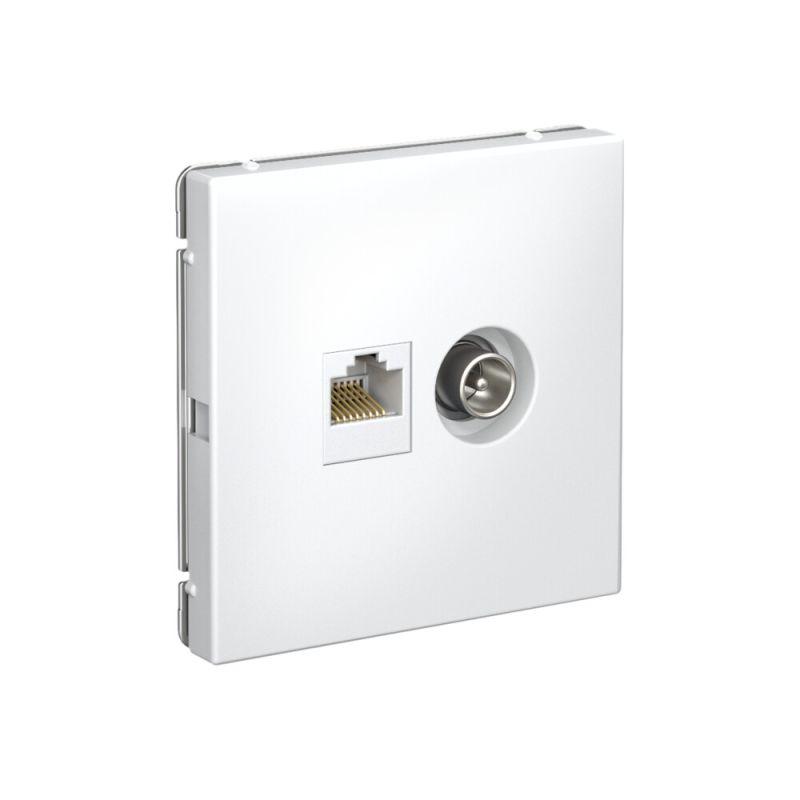 Розетка компьютерная + телевизионная 2-м ArtGallery RJ45 + TV кат.5E бел. SE GAL000189