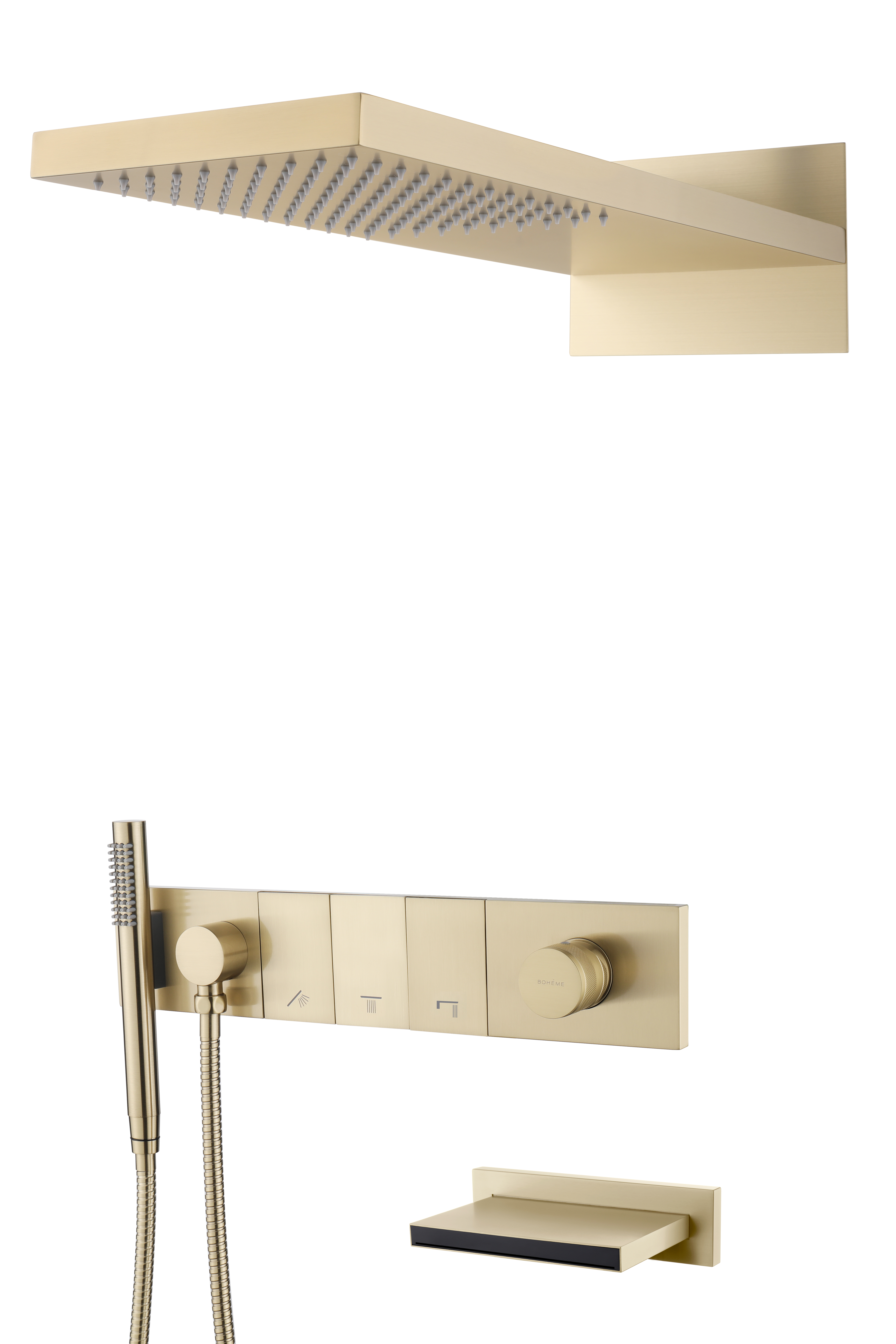 Встроенная душевая система  ZODIAC с термостатом, трехпозиционная MATT WHITE