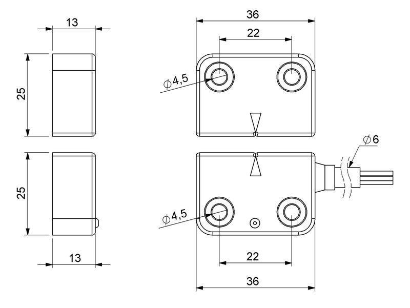 Датчик магнитный (2НЗ+НО) провод 2мх31RC2-S15