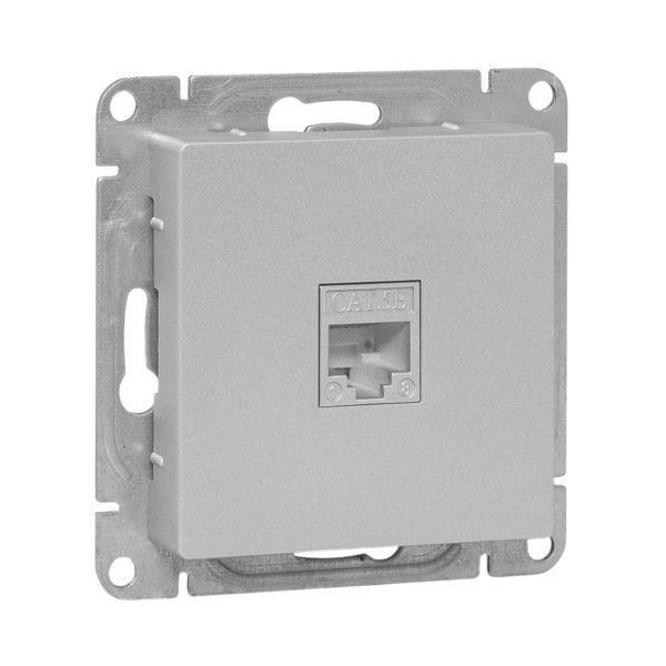 Розетка компьютерная 2-м СП Эпика RJ45 кат.5 механизм алюм. EKF UP1-SOA-2RJ45-5