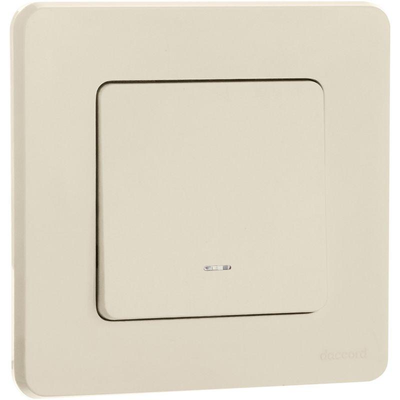 Переключатель 1-кл. Inspiria 10А IP20 250В 10AX с подсветкой/индикацией механизм сл. кость IEK 673661