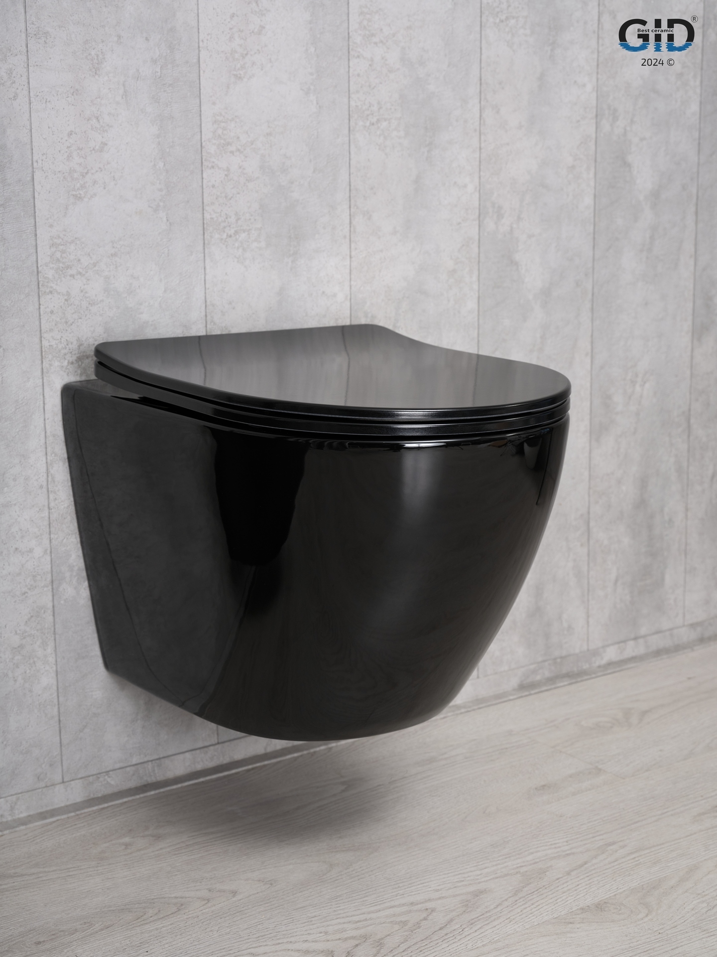 Унитаз подвесной Gid Tr2198-18 62204Y черная глянцевая 49x36x35.5