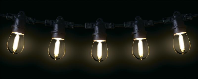 Гирлянда уличная "Белт-лайт" PBL-S20/L06+1.5 Black E27 IP65 6м 20ламп 1.5м шнур соедин. в линию max750Вт (лампы не в компл.; возможно использов. с фитолампами в теплице) Pro JazzWay 5040540A