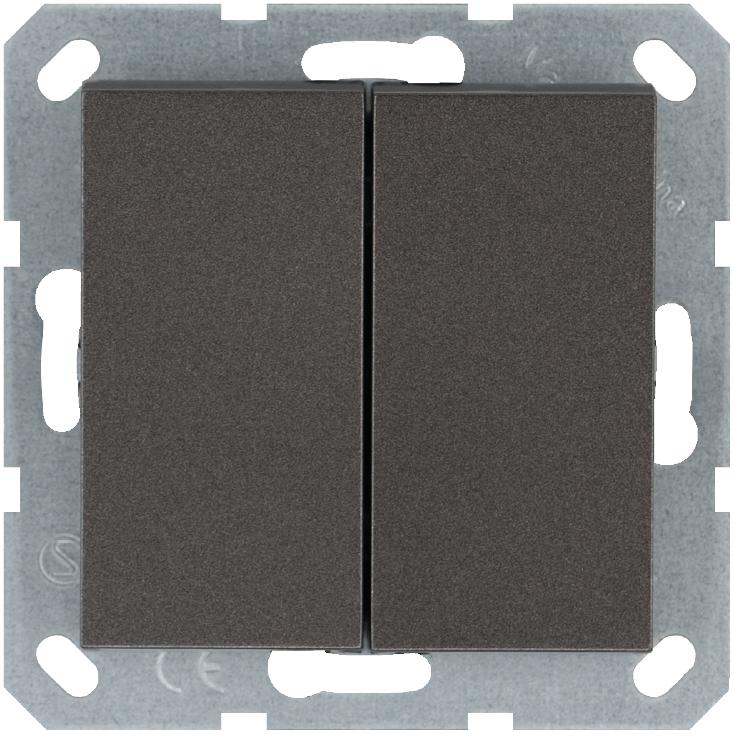 Кнопка 2-кл. 10А IP20 с переключающим контактом механизм мокко Jasmart G3020Z