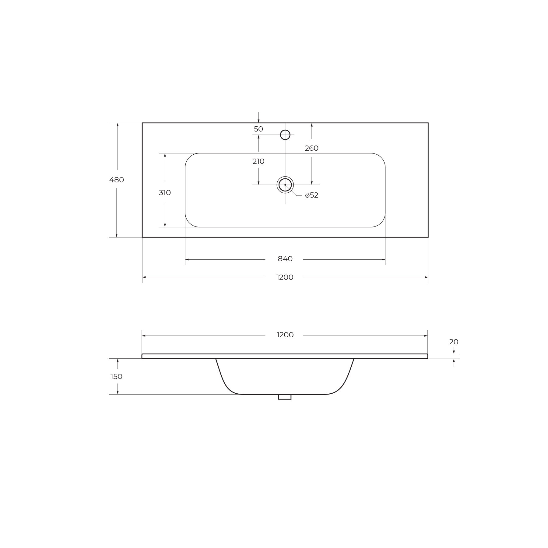 Раковина из искусственного мрамора CEZARES CZR-1200/480-LV-MR-ECO