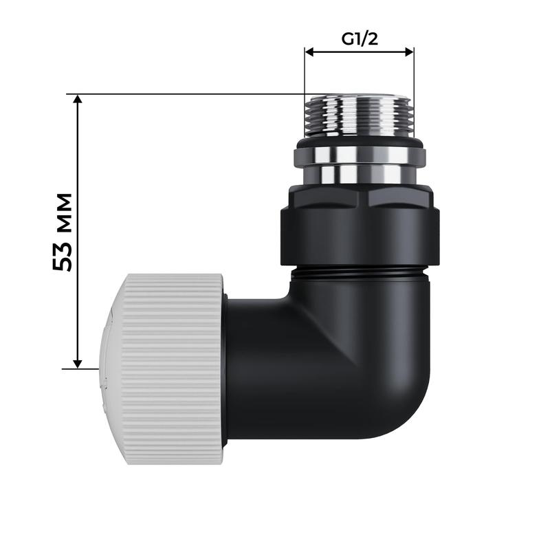 Набор термостатический трехосевой Design Pro 15мм М30х1.5 черн. Royal Thermo НС-1646647