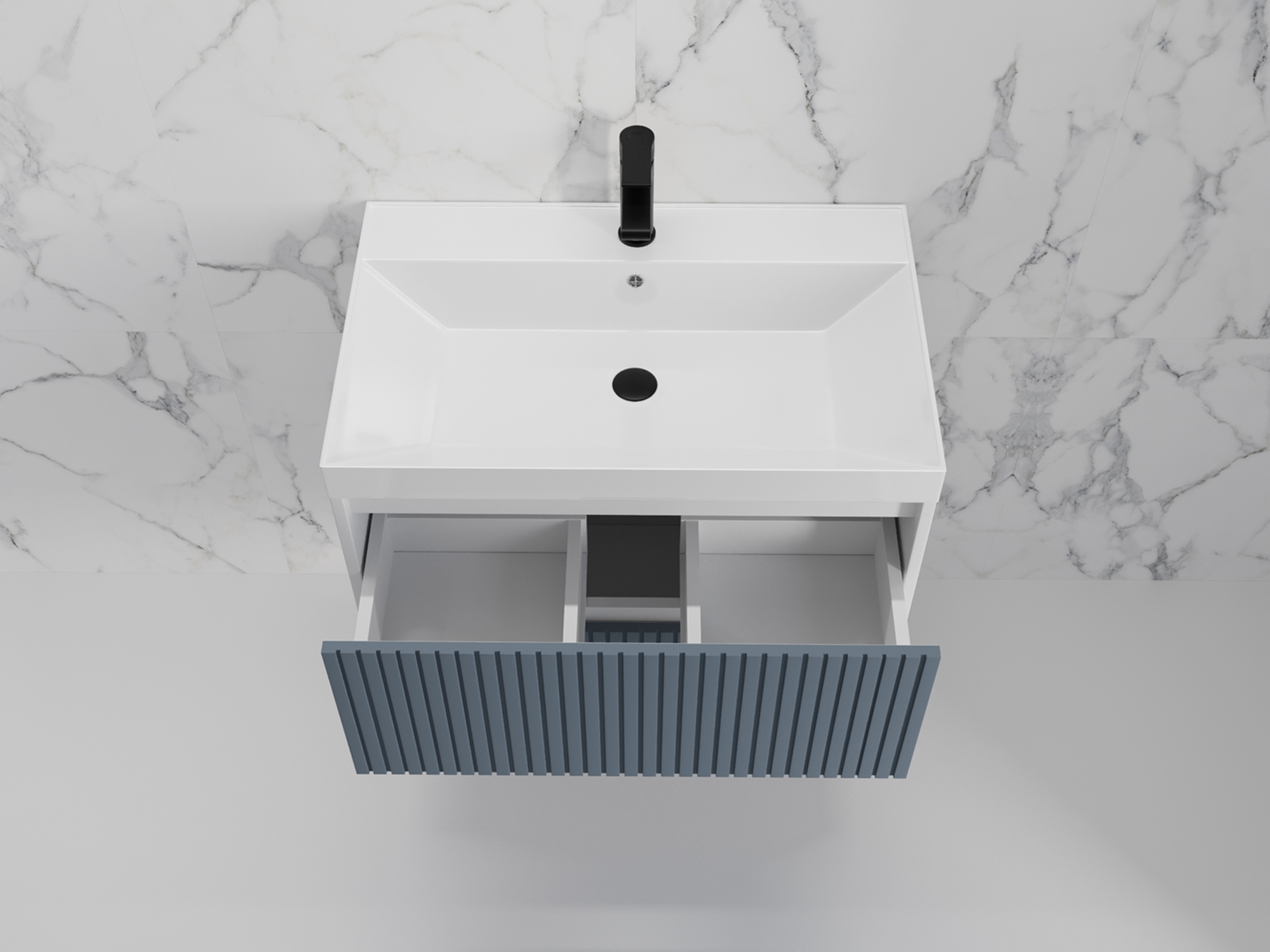 Тумба подвесная "Стокгольм 60", Classic 60, (2 ящ.) графит софт, PUSH