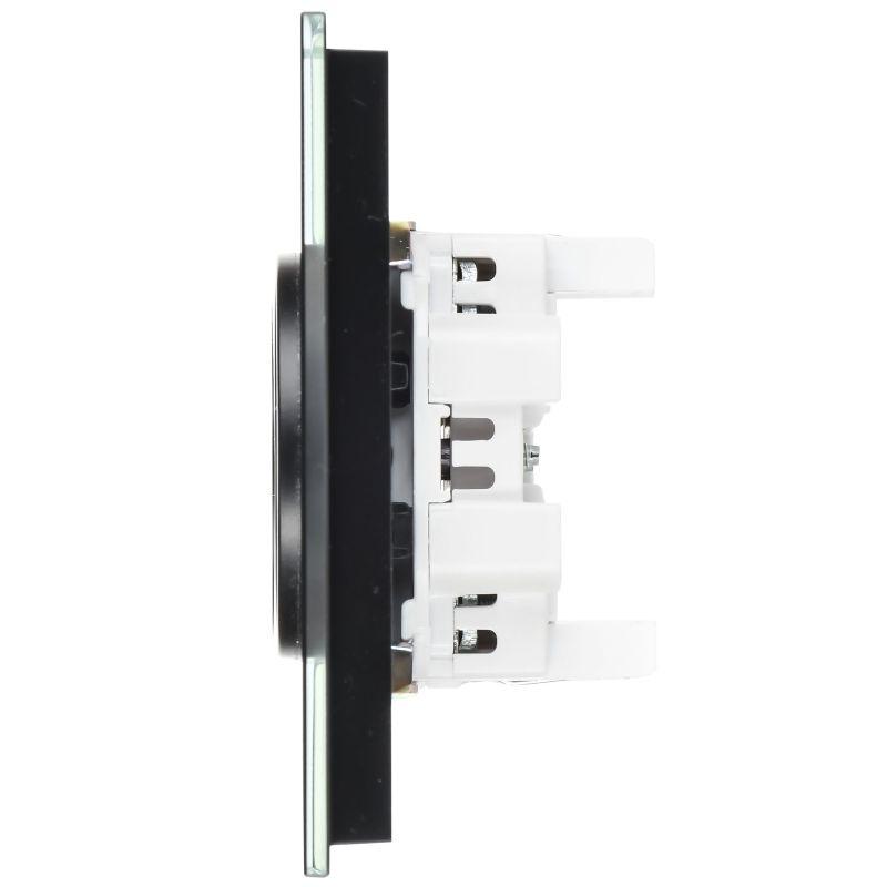 Розетка 2-м SKANDY 10А без заземл. без защ. шторок для плоской вилки SK-R03Bl черн. IEK SK-R20-10-K02