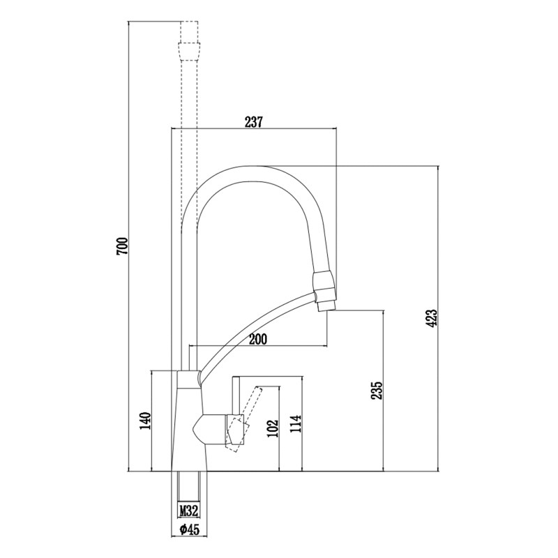 Смеситель для кухни с гибким изливом Fmark FS8255C-01, матовое золото