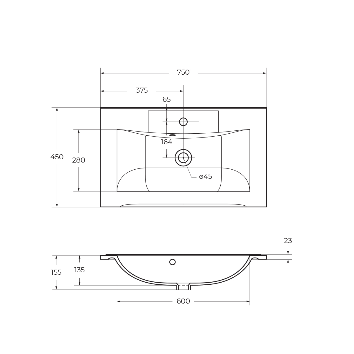 Раковина из литьевого мрамора BelBagno BB750/450-LV-MR-PR