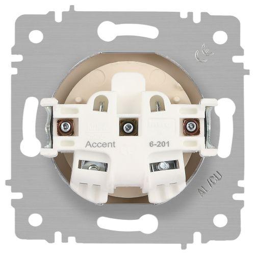 Розетка 1-м СП Accent 6-201-04 16А IP20 250В 2P шампань Intro Б0063663