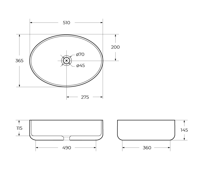 Накладная раковина BelBagno BB1049