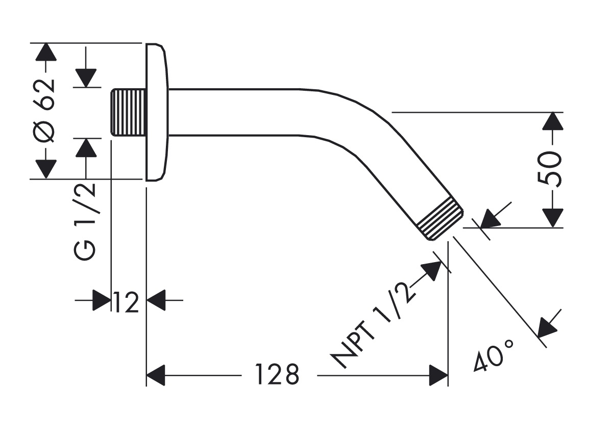 Кронштейн для верхнего душа Hansgrohe Croma 27411000