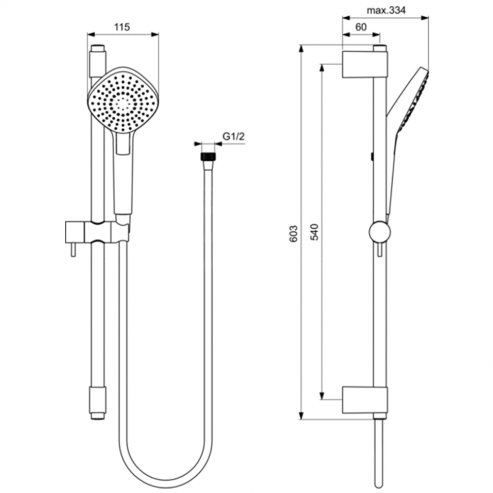 В2234АА Душевой гарнитур со штангой Ideal Standard IDEALRAIN EVO