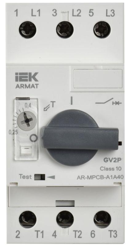 Выключатель автоматический защиты двигателя A1 GV2P 0.24-0.4А ARMAT IEK AR-MPCB-A1A40