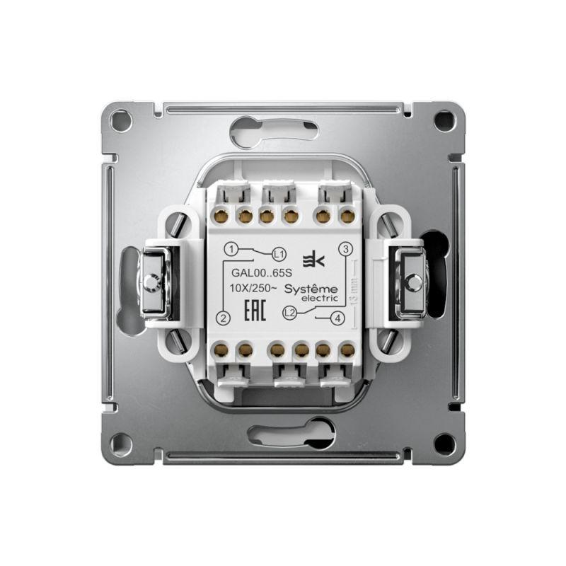 Переключатель 2-кл. ArtGallery 10AX быстрозажим. клем. механизм лотос SE GAL001365S