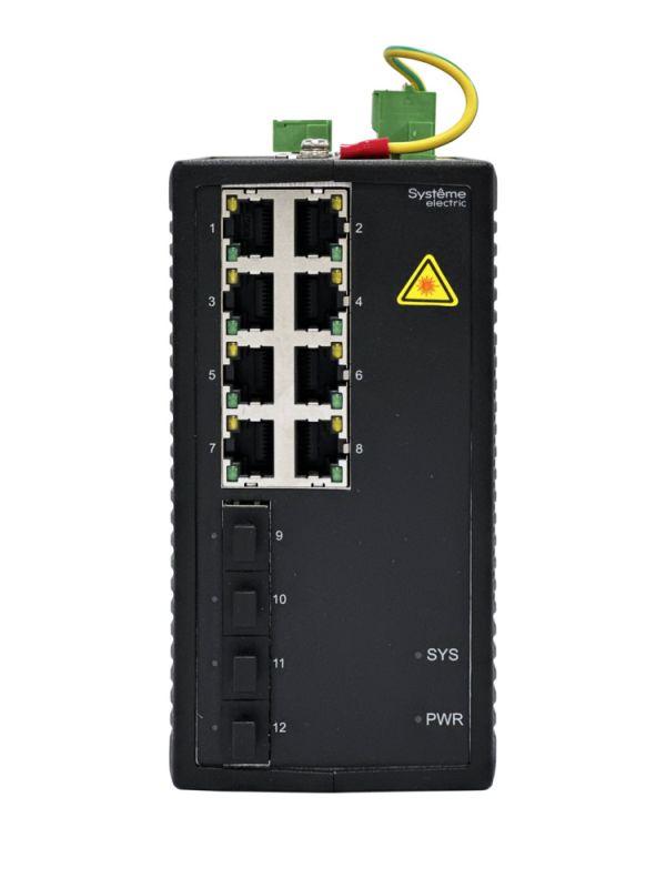 Коммутатор промышленный управляемый Ethernet L2 8х10/100/1000BaseT 4х100/1000BaseX SFP SE NSETM212T08X04A