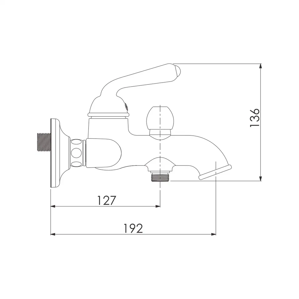 Смеситель для ванны Rose R0202Q, бронза