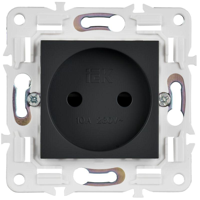 Розетка SKANDY 10А без заземл. защ. шторки SK-R01G графит IEK SK-R13-10-K53