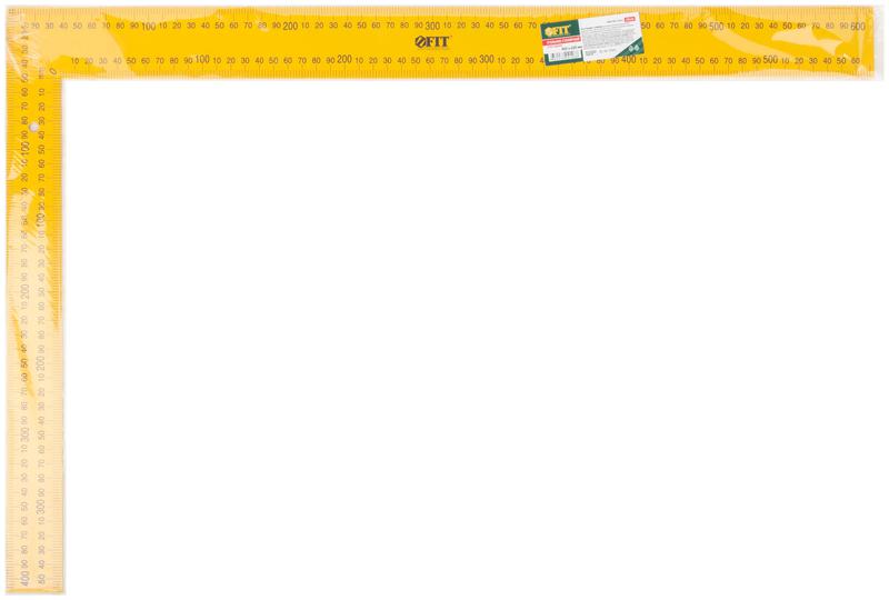 Угольник столярный цельнометаллический крашеная шкала 400х600мм желт. FIT 19626