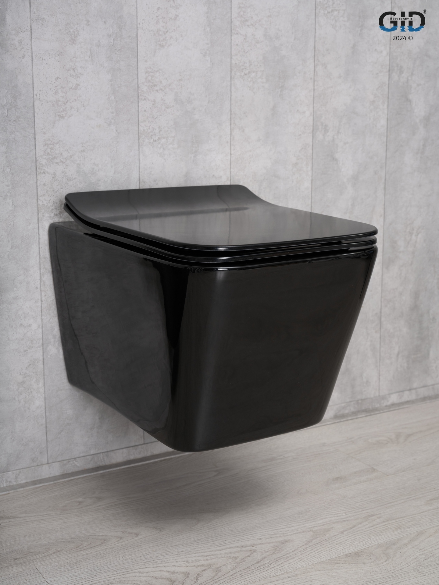 Унитаз подвесной Gid Tr2144BL 62224Y черная глянцевая 52x36x33.5