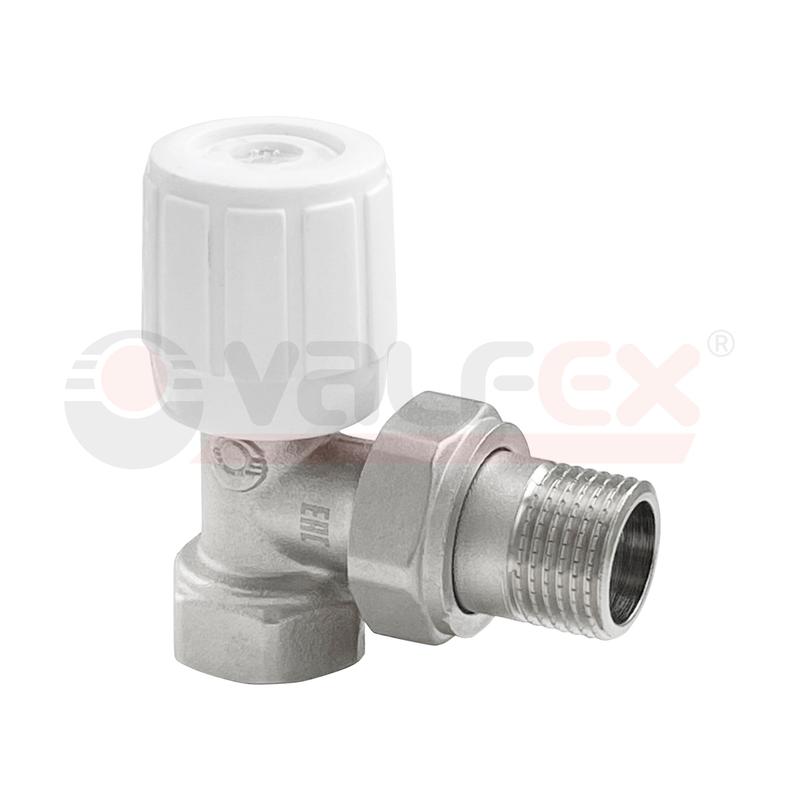 Клапан для радиаторов ручной угловой 1/2дюйм (компактный) (120/8) К VALFEX VF.07.R.04
