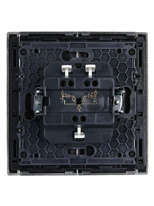 Выключатель 2-кл. СП FORTE&PIANO 10А FP506 с индикацией сталь IEK FP-V20-1-10-1-K46