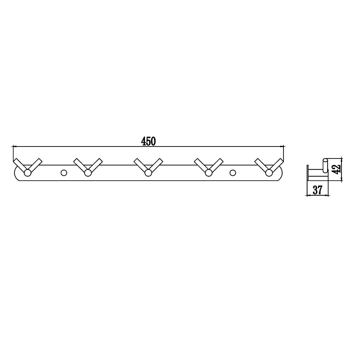 Планка с крючками Savol S-007225H, черный