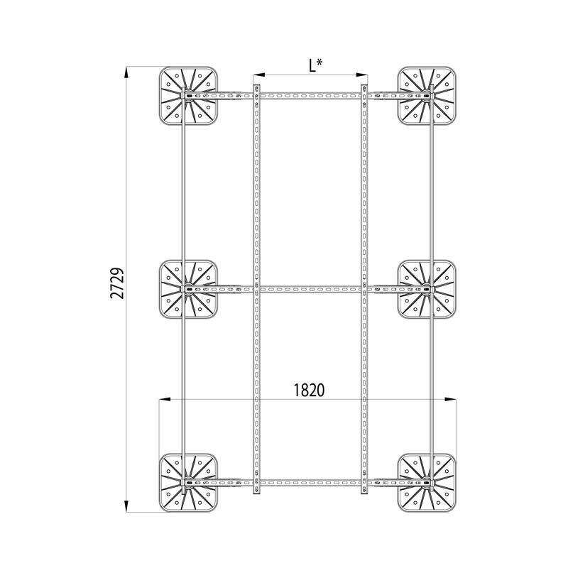 Конструкция опорная для установки оборудования TECHNORAPTOR FOOT 1500х2500 HD КМ TR0236
