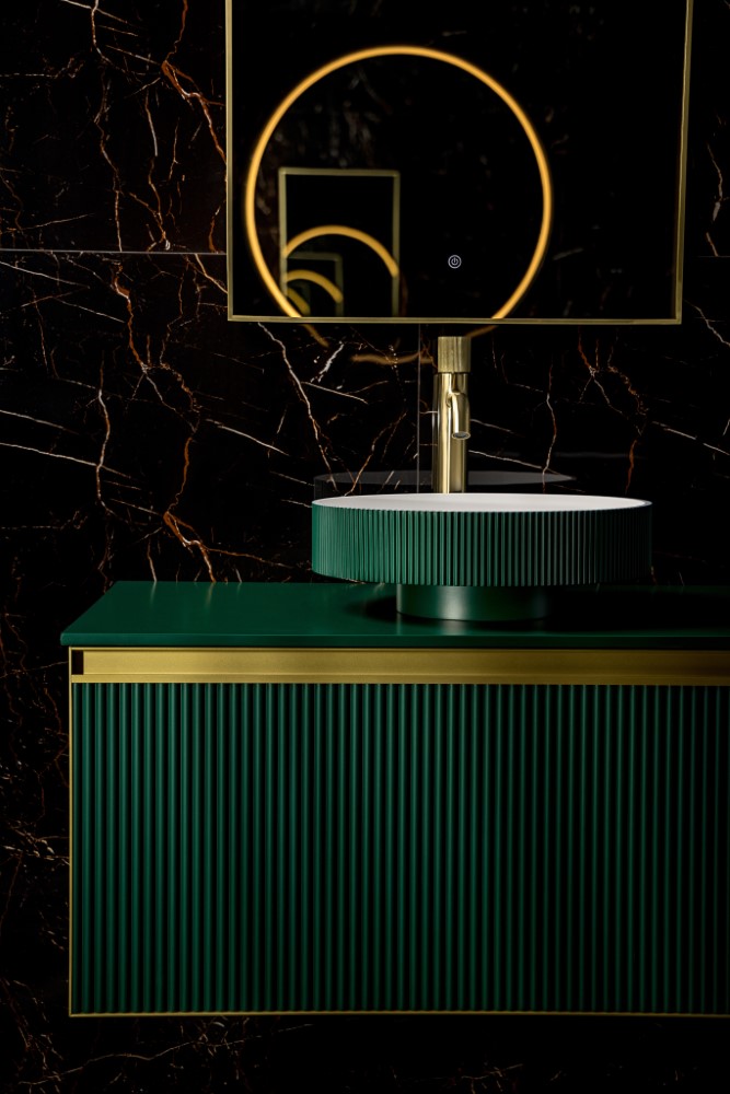 Раковина накладная рифленая Corian 400*130 ral6005