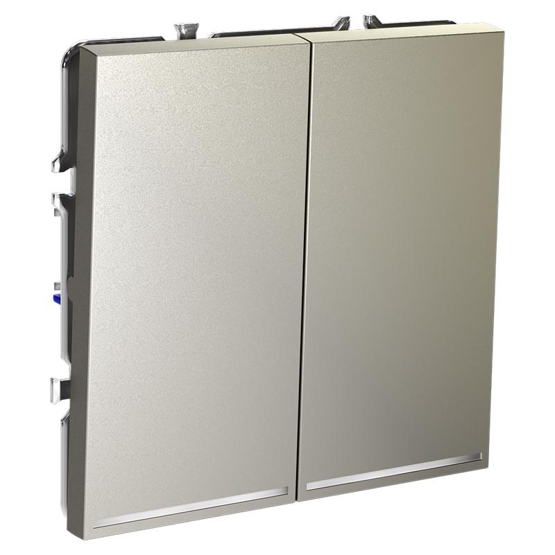 Переключатель проходной 2-кл. СП S70 10А с подсветкой механизм шелк Voltum VLS020404