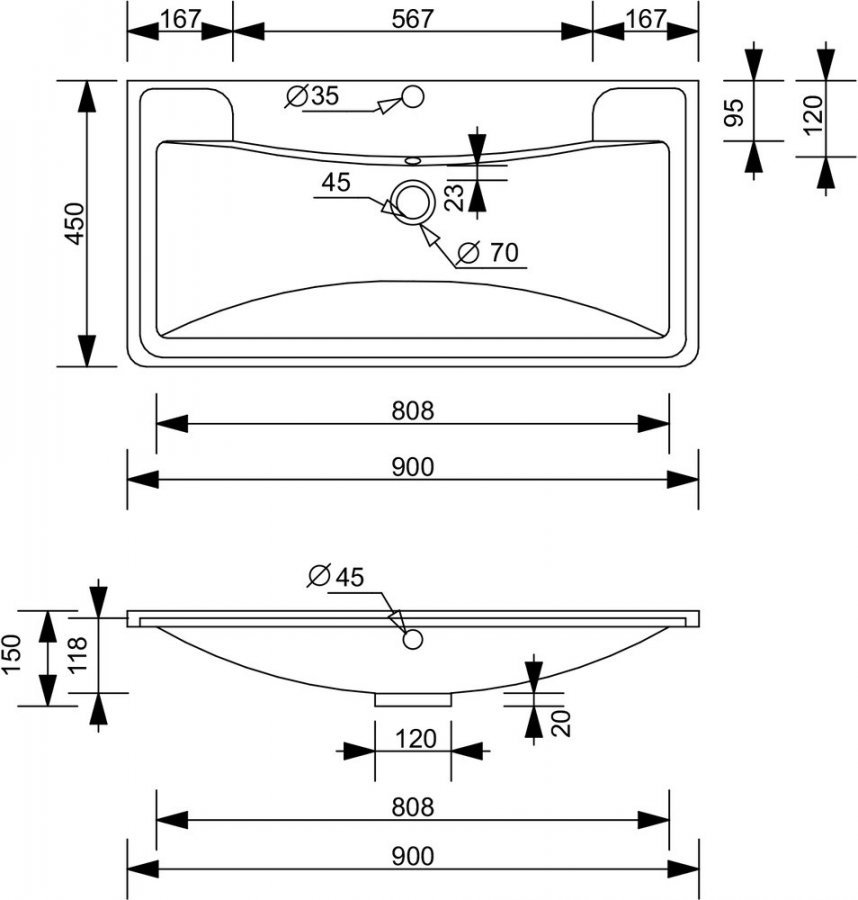Тумба подвесная "Атлантика 90", Люкс ясень перламутр, PLUS