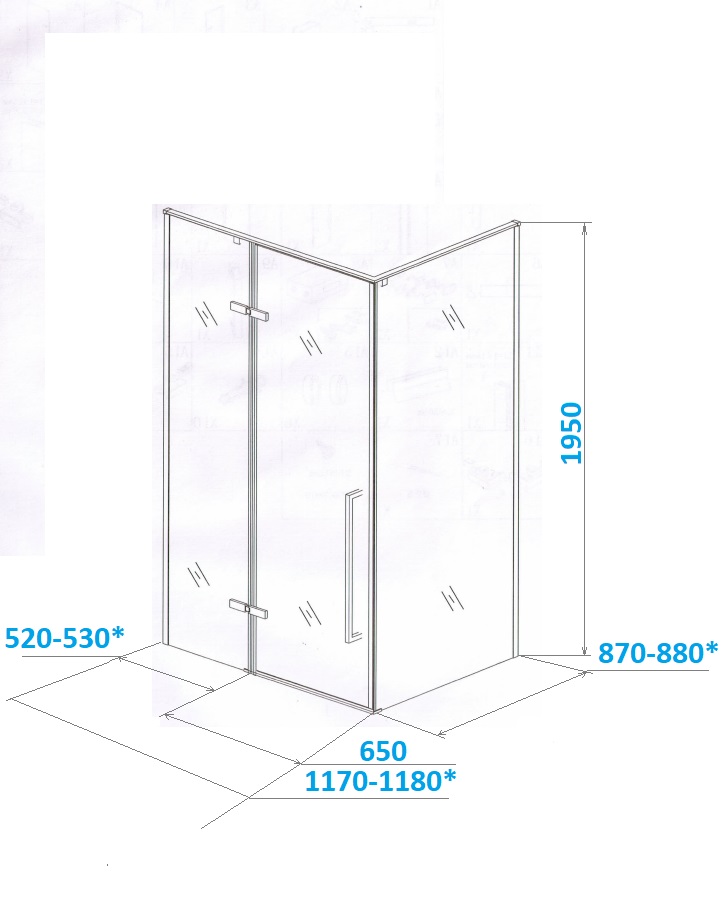 Ограждение C1AW душевое Ceruttispa без поддона (120x90x195)