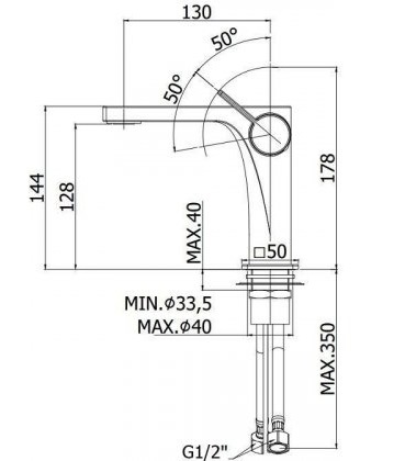 Смеситель для раковины Paffoni ROCK RO071CR Хром