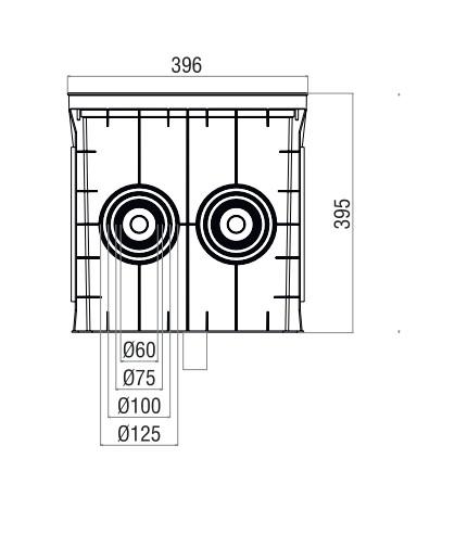 Коробка распределительная 400х400х400мм 6 выводов с крышкой пластик сер. Cetinkaya Pano CP404043