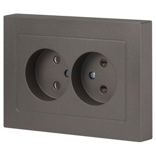 Розетка 2-м СП Accent 6-204-09 16А IP20 250В 2P AL/CU титан Intro Б0063433