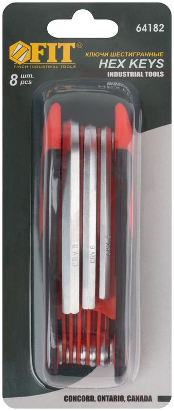 Ключ шестигранные CrV 8шт(1.5-8мм) складные FIT 64182