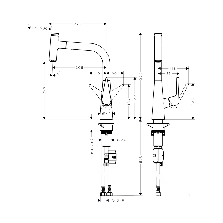 Смеситель Hansgrohe Talis Select S 72822000 для кухни